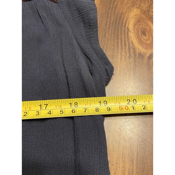 Boho Navy Blue Dress Embroidered Boho Sz Medium Peasant Hippie Short Sleeve Midi - Picture 12 of 16